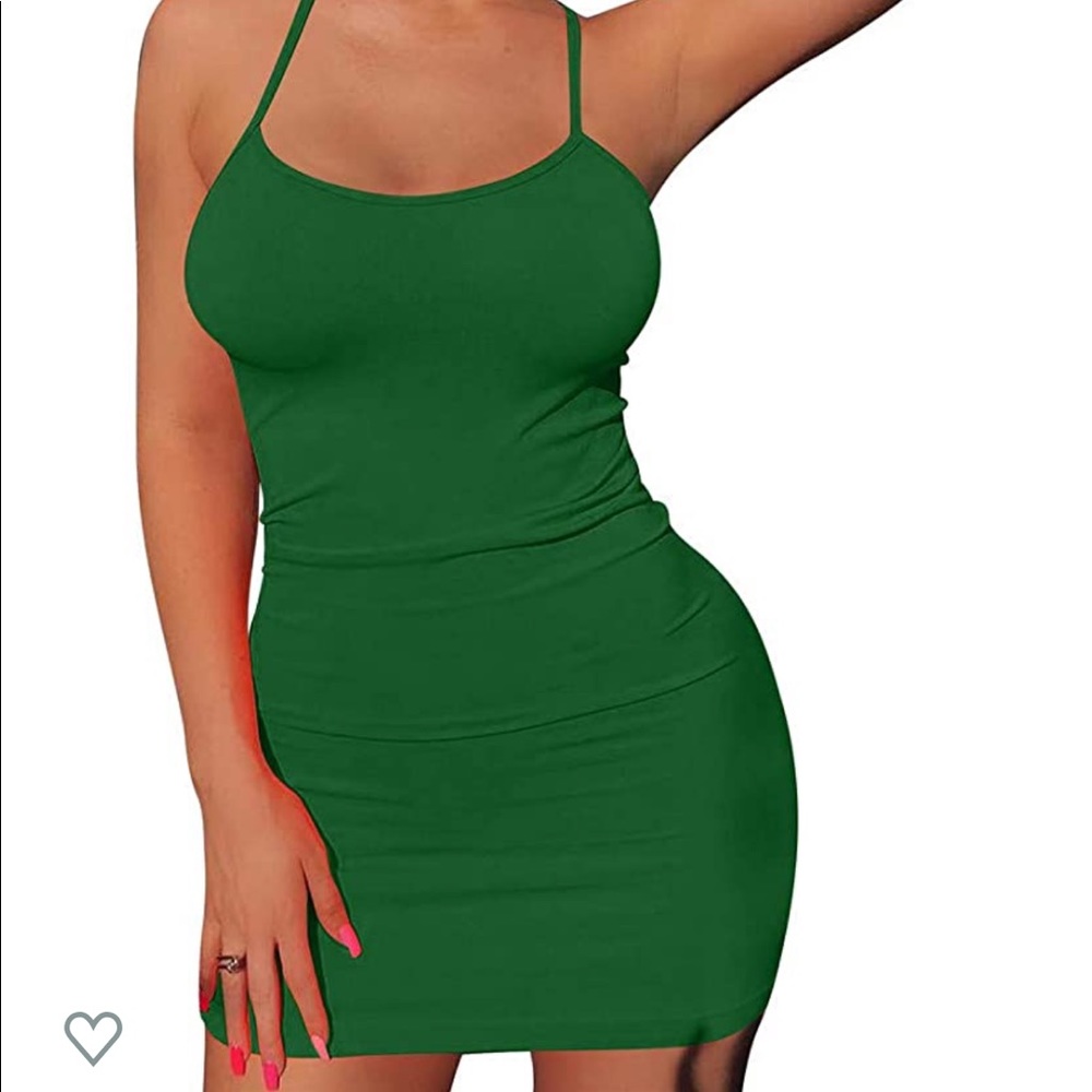 Dark green bodycon dress